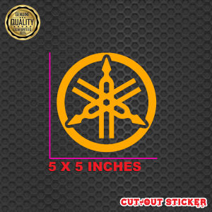 YAMAHA LOGO 5X5 INCHES HIGH QUALITY CUT-OUT STICKER FOR ALL YAMAHA MOTORCYLE