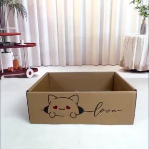 Cat Scratcher Cute Cat House Scratch-resistant Corrugated Cardboard Cat Toys Multifunctional Four Seasons