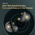 TRN TA3 Hi-FI 1BA 2DD In-ear Monitors Earphones With 3.5mm/2.5mm/4.4mm Gold-plated Audio Jacks Knowles Hybrid Beryllium-plated Dynamic Headphone Metal Running Noise Cancelling Running IEM Headset. 