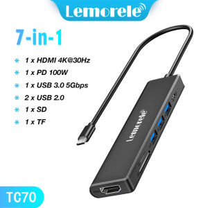 Lemorele Docking Station Laptop Dock Usb C Hub Type C To Dual Hdmi Adapter Hdmi Splitter Extender 2 Monitor