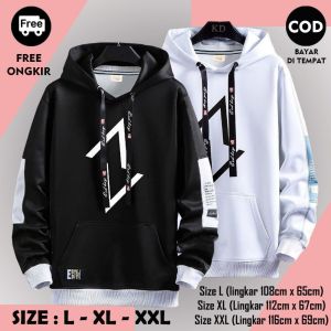 SWEATER HOODIE DIES OFF WHITE JAKET AV LAKI LAKI BELUDRU PUTIH HITAM MUSIM DINGIN MURAH OVERSIZE