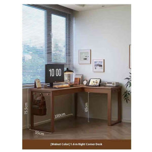 Wood Solid Office Table Wood Corner Study Table L-shaped Study Desk Computer Desk Office Desk