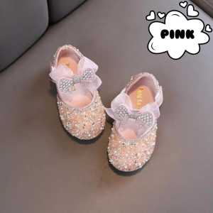 SEPATU PESTA ANAK PEREMPUAN KOREAN STYLE BIG BOW BLINK MUTIARA