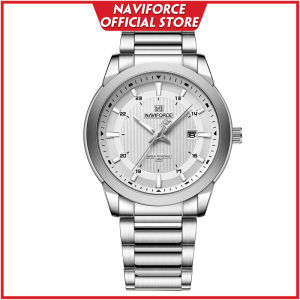 NAVIFORCE Mens Watch Casual Quartz Calendar Stainless Steel Strap Luminous Pointer Water Resistance Wristwatch NF8029