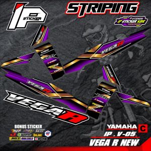 (cod) striping VEGA R NEW - sticker striping variasi list yamaha VEGA R NEW IP.V-05 design ip sticker