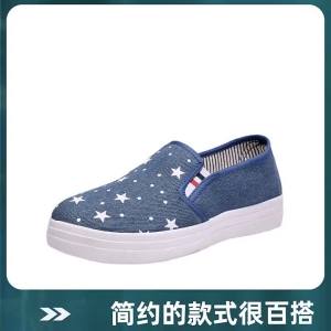 CODSpring 2025 New Womens Beijing Cloth Shoes Wear-Resistant Canvas Flat Bottom Versatile Slip-On round Toe Low Cut Fashionable