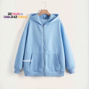 Promo Jaket Zipper Hoodie Anak Laki Laki Dan Perempuan Polos 2 Tahun Sampai 12 Tahun Kain Fleece