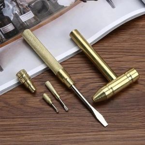 NEW pekakas petukangan obeng warna emas 6in1 palu emas mini