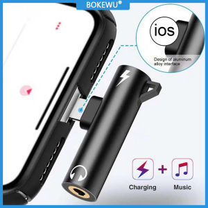 BOKEWU 2 In 1 Headphone Adapter Charging Connector AUX Jack Earphone Adapter for iPhone 7 8 X 11 12 13