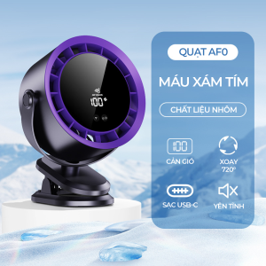 Quạt Lưu Thông Không Khí Kẹp Để Bàn Sạc USB 100 Tốc Độ Gió Màn Hình LED Hiển Thị Xoay 720 Độ Làm Mát Lên Đến 12H