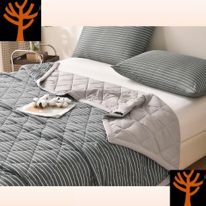 Minimalist Style Soft Comforter Premium Wash Cotton Blanket Single Queen King Size Air Conditioning Quilt