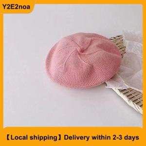【Local shipping】 Fashion Cute Baby Knitted Beret Hat Solid Color Childrens Warm Hats Autumn Winter Cap For Kids Outdoor Bonnet Accessories Gift