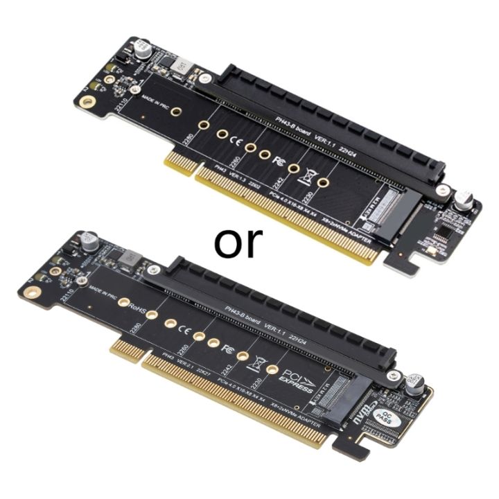 PCIE X16 to X8+X4+X4 Splitter Adapter Card, Support PCIE 4.0 M.2 NVME