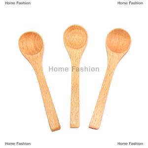 [COD] Home Fashion 1X Wooden Round Bamboo Spoon Soup Tea Coffee Salt Spoon Kitchen Tools Cutlery