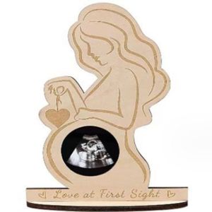NEB11 DIY Ultrasound Photo Frame Handicraft Baby Ultrasound Baby Ultrasonic Stand Sign Stand Sign Ornament Handmade Wooden Pictures Frame Family