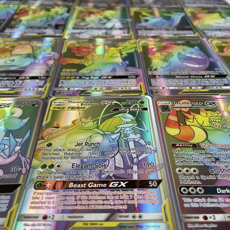 New Pokemon Cards English Rainbow Card TAG TEAM GX EX MEGA