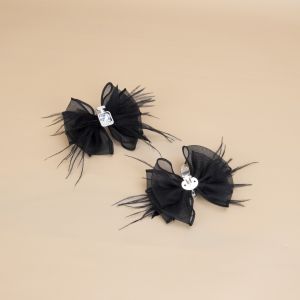 [Free Shipping] 1 piece of mesh bow feather perfume bottle buckle designed to match shoe flowers and shoe clips detachable shoe buckle