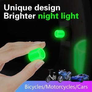 🎄【Special price】Dolity 4pc Luminous Tire Valve Caps For Car Motorcycle Bike Wheel Hub Styling Tool Glow In Dark Valve Stem Air Dust Rim Cover Accessory