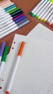 Bút lông màu Fiber Pen Thiên Long Cot - Có màu rửa được ngòi bấm đầu ngòi êm trơn mực an toàn tiêu chuẩn Châu Âu