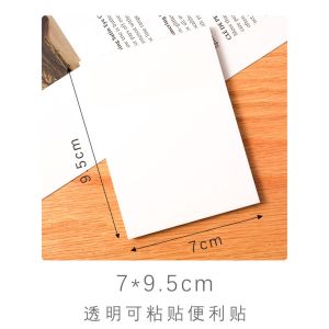 50 Sheets Transparent Sticky Notes Clear Waterproof Memo Pad Waterproof Sticky Note Pad Student Stationery 透明便利贴-COZII