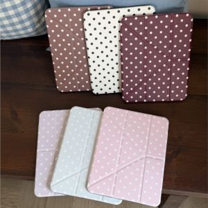 Korean INS Polka Dots Tablet Case For iPad Air 3 2019 Pro 10.5 Air4 5 10.9in 10th 2026 Air6 7 11 M3 2025 Minimalist Stylish Case2026