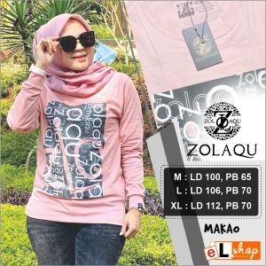 KAOS ZOLAQU TERBARU 2026 PAKAIAN WANITA LENGAN PANJANG ATASAN JUMBO OFFICIAL STORE AGEN RESMI PINK