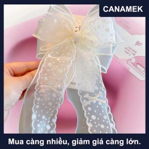 【CANAMEK】 Daisy lưới ren Bow kẹp tóc cho cô gái trẻ em hairgrip Clip barrette mũ nón Phụ kiện tóc