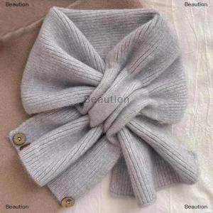 [COD] Beaution Neck Guard Shawl Solid Color Cross Scarf Knitted Neckerchief Wrap Neck Warmer Women