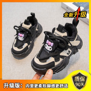 Christmas gifts Halloween Kuromi Girls Sports Shoes 2025 Autumn Winter New Anime Kawaii Casual Shoes Sanrio Childrens Cartoon Thick Warm Cotton Shoes