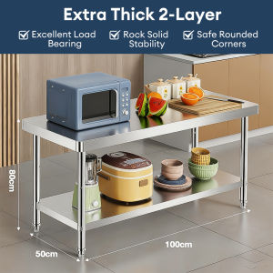 COHF Stainless Steel Countertop Shelf | Multi-tier Countertop Storage Rack | Commercial Kitchen Counter Shelf | Adjustable Cookware & Spice Rack
