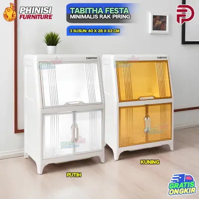 Tabitha Festa - Rak Piring Plastik Multifungsi Food Cabinet Tempat Penyimpanan Makanan Dish Rack