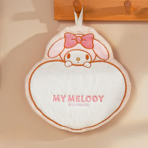 Cute Sanrio Hello Kitty Kuromi My Melody Hand Towel Soft Children Kids Bathing Towel Bathroom Kitchen Hanging Wipe Towel Thicken Absorbent Towels