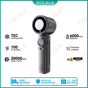 Portable Hand Held FanHigh Speed Turbo FanPersonal HandHeld Fan100 Gear Speed Wind10600RPM 8m/s max Digital Power & Speed Display4000mAhUSB Rechargeable Fan
