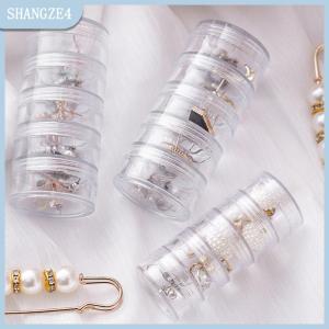 【SHANGZE4】 Hộp đựng đồ trang sức 5 tầng Giá đựng đồ trang điểm Vòng đeo tay Bông tai tròn hộp Tổ chức bằng nhựa nút giữ đầu khóa kéo