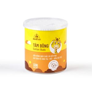 (CHÍNH HÃNG) - Tăm bông trẻ em Bông Bạch Tuyết (336 que/hộp tròn)