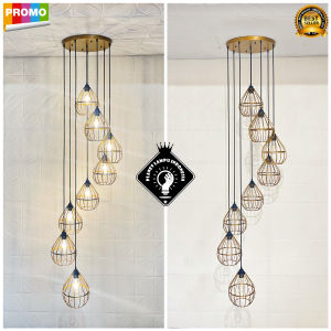 Lampu Gantung Hias Void Tangga Klasik 8 in 1