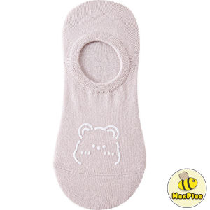 MaxPlus Boat Socks Female Shallow Mouth Bear Cute Japanese Cartoon Socks Spring And Summer Thin Socks
