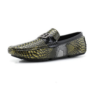 Lesvago 2023 Vintage Snake Print Loafer Shoes for Men Fashion Golden Mens Party Shoes Luxury Slip on Oxford Shoes Size 38-48