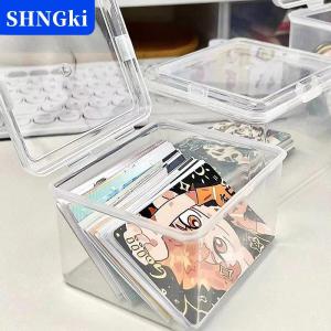 [COD] 🔥🔥🔥SHNGki Korean Transparent Storage Box Blind Box Card Photocard Storage Box Photo Card Organizer Classification Flip Box