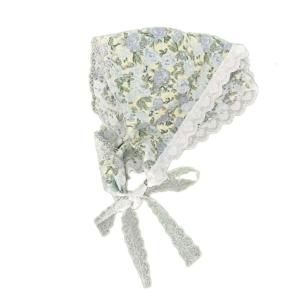 Fashionable Women Flower Print Headscarf with Lace Trimmed Popular and Perfect for Outdoor Activity and Photography
