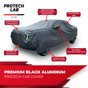BYD Shark Protech Lab - Premium 3-Layered All Weather SILVER Aluminum Car Cover