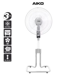 AIKO พัดลมสไลด์ 16 นิ้ว รุ่น AK-D401 สีเทา/สีดำ ใบพัดพลาสติกใส พัดลมตั้งพื้น พัดลมยึดคอ มีเทอร์โมฟิวส์ มอก.934-2558