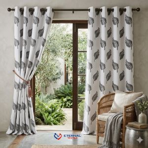 Cortina Polyester Printed Curtains | Door - 7Feet | Pack of 1 | Bedroom Living Room Kids Room | Floral Printed Door Curtain | Brown