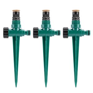YRUQYS 3Pcs Corrosion Resistant Automatic Lawn Sprinkler Adjustable Nozzle 360° Rotation Rotating Sprinkler Easy Install Large Area Coverage Water Irrigation Tool Garden Lawn