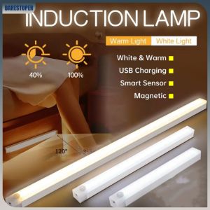 【COD】Motion Sensor Night Light Magnetic Wireless Night Light USB Rechargeable LED Induction Smart Lamp Darestoper