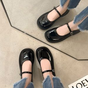 รองเท้า Mary Jane ผู้หญิง 2024 ฤดูร้อนใหม่รองเท้าหนังขนาดเล็กฝรั่งเศสรองเท้าเดี่ยว