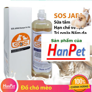 Hanpet - Sữa Tắm SOS Nhật JAPAN NEW cao cấp 500ml dành cho mọi loại chó & Mèo làm sạch rận và thơm lâu hơn loại cũ