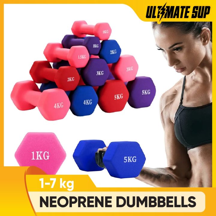 UltimateSup Neoprene Dumbbell, Dumbbell Set, 7kg 6kg 5kg 4kg