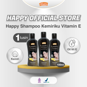 (PAKET RESELLER) Happy Shampoo Kemiriku 100ml isi 1 lusin