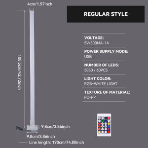 DingDian LED Sound Activated Floor Lamp RGB 4D Rhythm Gaming Light with Music Sync for Bedroom Living Room & Corner Dynamic Color Changing Ambient Lighting